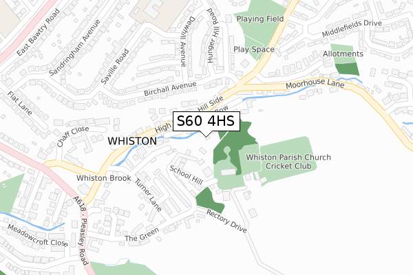 S60 4HS map - large scale - OS Open Zoomstack (Ordnance Survey)