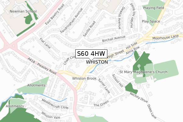 S60 4HW map - large scale - OS Open Zoomstack (Ordnance Survey)
