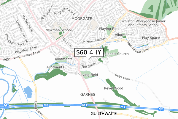 S60 4HY map - small scale - OS Open Zoomstack (Ordnance Survey)