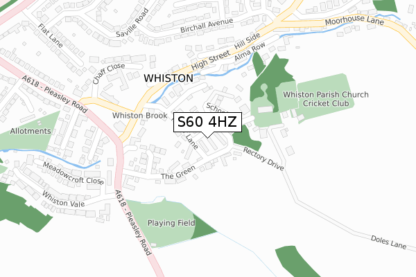 S60 4HZ map - large scale - OS Open Zoomstack (Ordnance Survey)