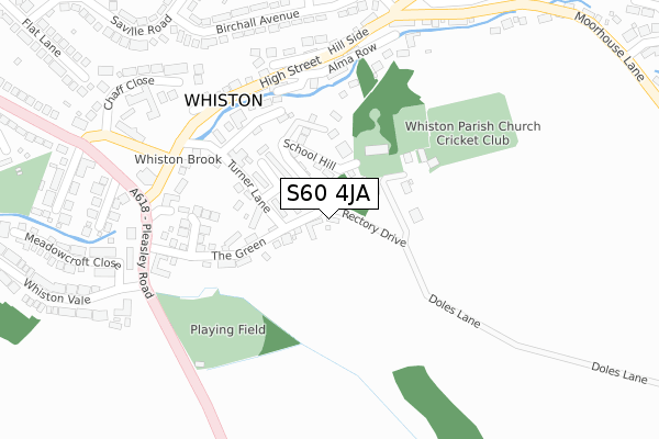 S60 4JA map - large scale - OS Open Zoomstack (Ordnance Survey)