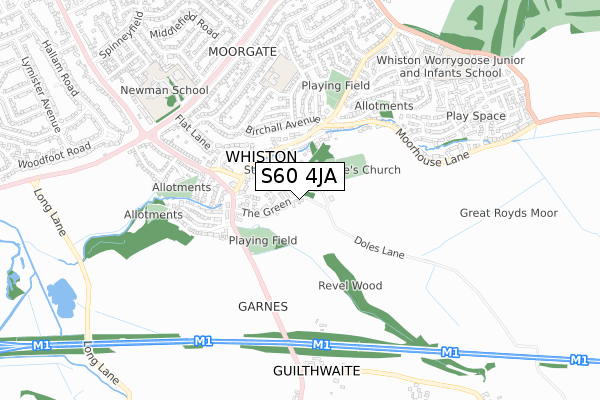 S60 4JA map - small scale - OS Open Zoomstack (Ordnance Survey) S60 4JA map - small scale - OS Open Zoomstack (Ordnance Survey)