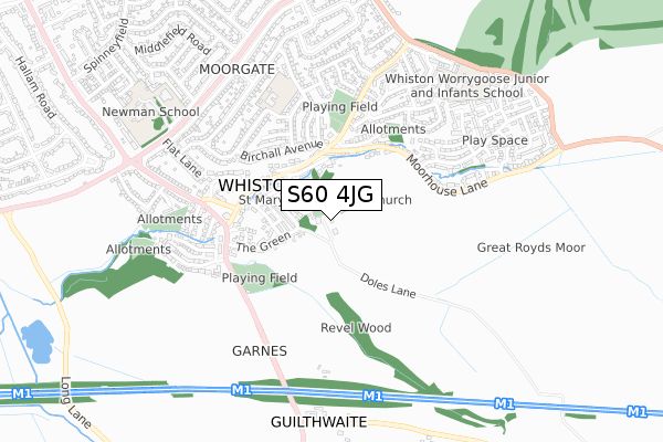 S60 4JG map - small scale - OS Open Zoomstack (Ordnance Survey)