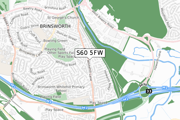 S60 5FW map - small scale - OS Open Zoomstack (Ordnance Survey) S60 5FW map - small scale - OS Open Zoomstack (Ordnance Survey)