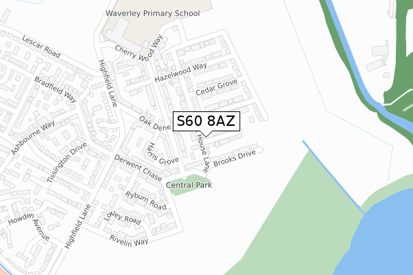 S60 8AZ map - large scale - OS Open Zoomstack (Ordnance Survey) S60 8AZ map - large scale - OS Open Zoomstack (Ordnance Survey)