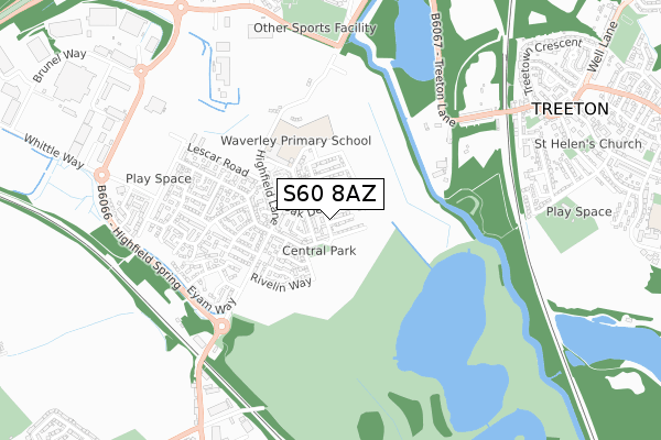 S60 8AZ map - small scale - OS Open Zoomstack (Ordnance Survey) S60 8AZ map - small scale - OS Open Zoomstack (Ordnance Survey)