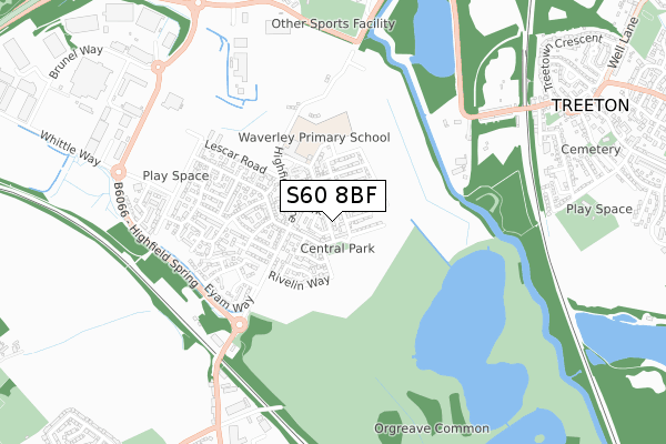 S60 8BF map - small scale - OS Open Zoomstack (Ordnance Survey) S60 8BF map - small scale - OS Open Zoomstack (Ordnance Survey)