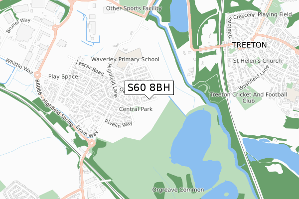 S60 8BH map - small scale - OS Open Zoomstack (Ordnance Survey) S60 8BH map - small scale - OS Open Zoomstack (Ordnance Survey)