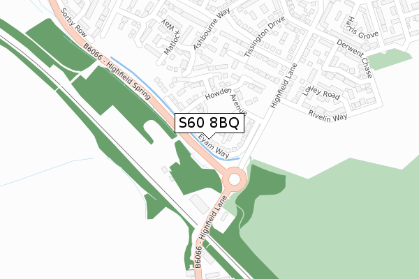 S60 8BQ map - large scale - OS Open Zoomstack (Ordnance Survey) S60 8BQ map - large scale - OS Open Zoomstack (Ordnance Survey)