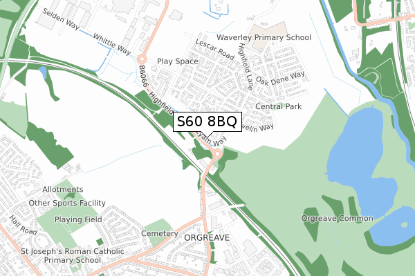 S60 8BQ map - small scale - OS Open Zoomstack (Ordnance Survey) S60 8BQ map - small scale - OS Open Zoomstack (Ordnance Survey)