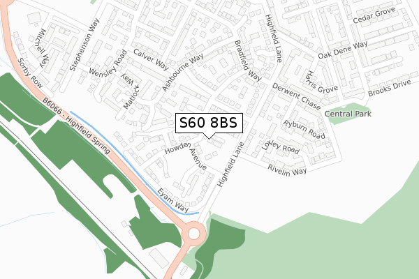 S60 8BS map - large scale - OS Open Zoomstack (Ordnance Survey) S60 8BS map - large scale - OS Open Zoomstack (Ordnance Survey)