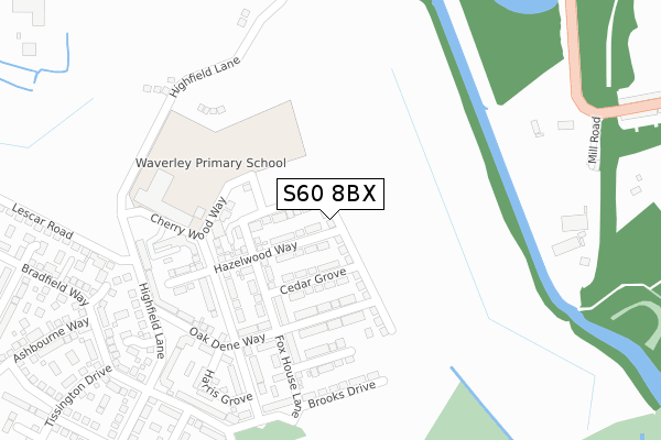 S60 8BX map - large scale - OS Open Zoomstack (Ordnance Survey) S60 8BX map - large scale - OS Open Zoomstack (Ordnance Survey)