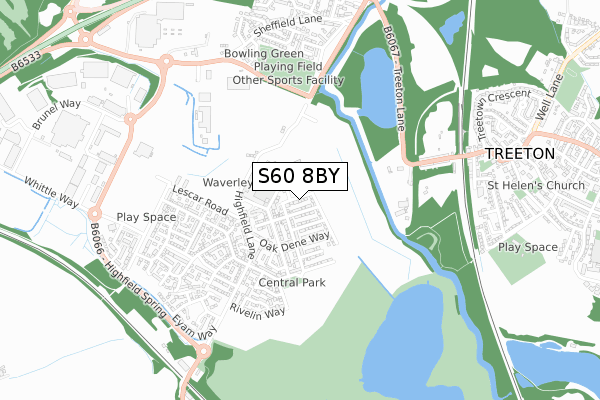 S60 8BY map - small scale - OS Open Zoomstack (Ordnance Survey) S60 8BY map - small scale - OS Open Zoomstack (Ordnance Survey)