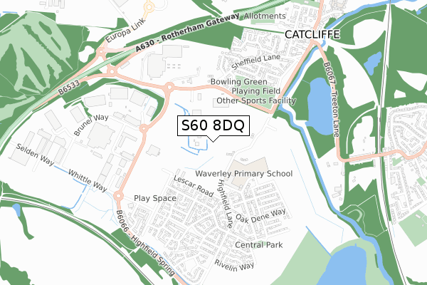 S60 8DQ map - small scale - OS Open Zoomstack (Ordnance Survey) S60 8DQ map - small scale - OS Open Zoomstack (Ordnance Survey)