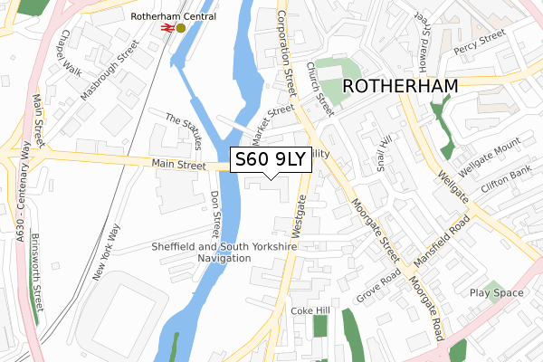 S60 9LY map - large scale - OS Open Zoomstack (Ordnance Survey) S60 9LY map - large scale - OS Open Zoomstack (Ordnance Survey)