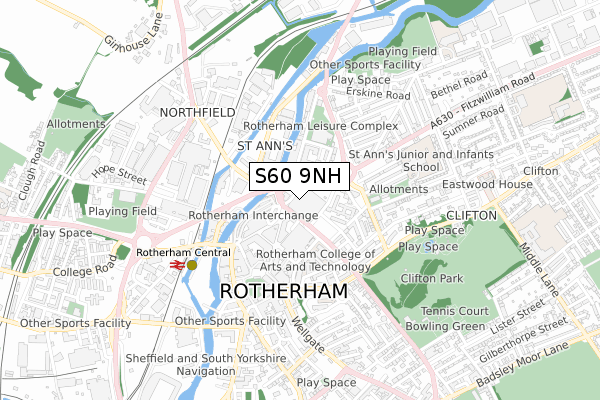 S60 9NH map - small scale - OS Open Zoomstack (Ordnance Survey) S60 9NH map - small scale - OS Open Zoomstack (Ordnance Survey)