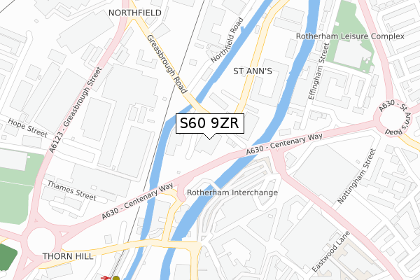 S60 9ZR map - large scale - OS Open Zoomstack (Ordnance Survey) S60 9ZR map - large scale - OS Open Zoomstack (Ordnance Survey)