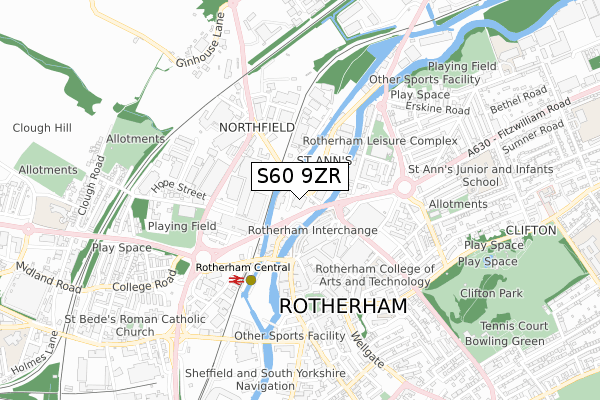 S60 9ZR map - small scale - OS Open Zoomstack (Ordnance Survey) S60 9ZR map - small scale - OS Open Zoomstack (Ordnance Survey)