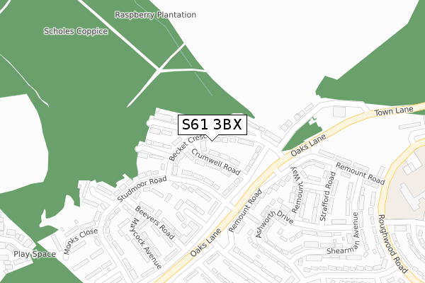 S61 3BX map - large scale - OS Open Zoomstack (Ordnance Survey) S61 3BX map - large scale - OS Open Zoomstack (Ordnance Survey)