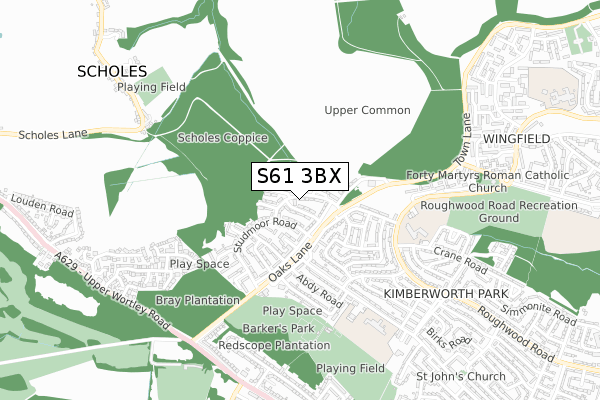 S61 3BX map - small scale - OS Open Zoomstack (Ordnance Survey) S61 3BX map - small scale - OS Open Zoomstack (Ordnance Survey)