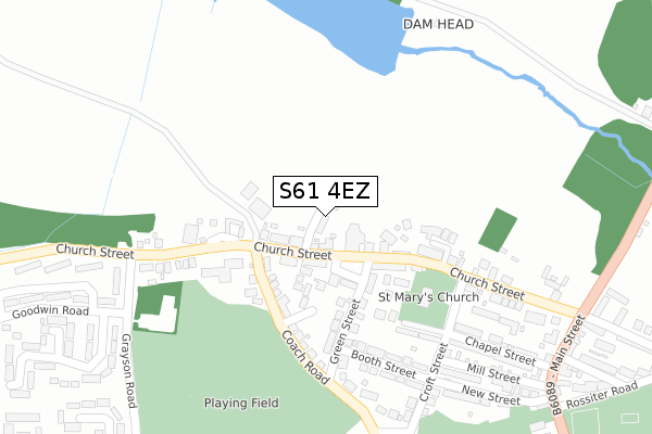 S61 4EZ map - large scale - OS Open Zoomstack (Ordnance Survey)