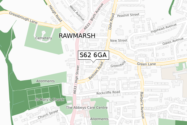 S62 6GA map - large scale - OS Open Zoomstack (Ordnance Survey) S62 6GA map - large scale - OS Open Zoomstack (Ordnance Survey)