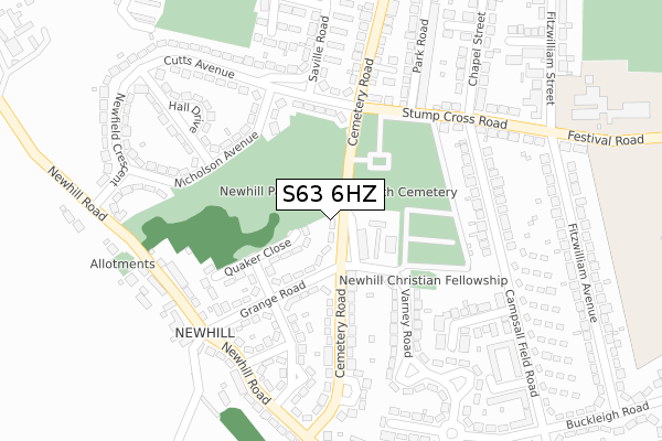 S63 6HZ map - large scale - OS Open Zoomstack (Ordnance Survey) S63 6HZ map - large scale - OS Open Zoomstack (Ordnance Survey)