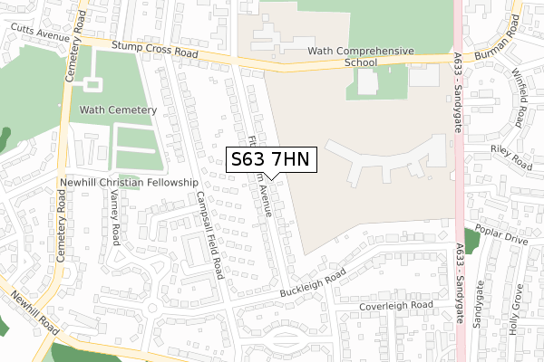 S63 7HN map - large scale - OS Open Zoomstack (Ordnance Survey) S63 7HN map - large scale - OS Open Zoomstack (Ordnance Survey)