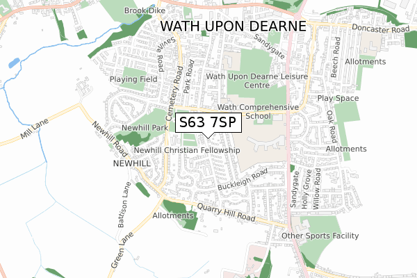 S63 7SP map - small scale - OS Open Zoomstack (Ordnance Survey) S63 7SP map - small scale - OS Open Zoomstack (Ordnance Survey)