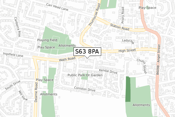 S63 8PA map - large scale - OS Open Zoomstack (Ordnance Survey) S63 8PA map - large scale - OS Open Zoomstack (Ordnance Survey)