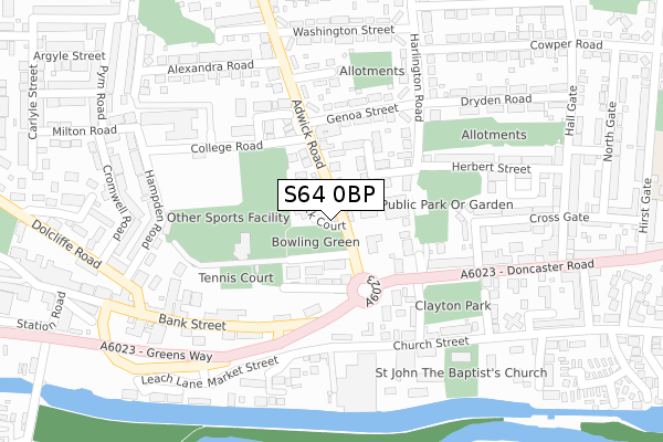 S64 0BP map - large scale - OS Open Zoomstack (Ordnance Survey)