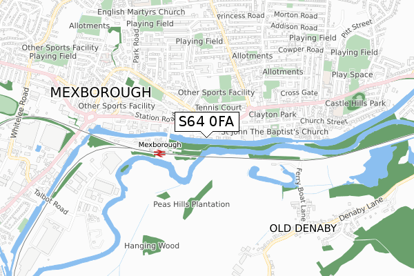 S64 0FA map - small scale - OS Open Zoomstack (Ordnance Survey)