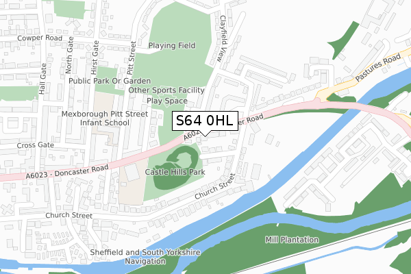 S64 0HL map - large scale - OS Open Zoomstack (Ordnance Survey)