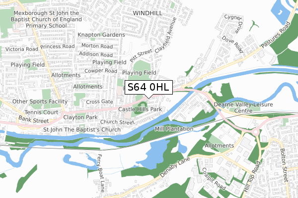 S64 0HL map - small scale - OS Open Zoomstack (Ordnance Survey)