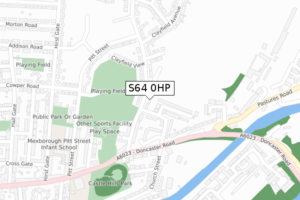S64 0HP map - large scale - OS Open Zoomstack (Ordnance Survey)