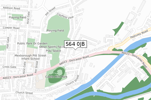 S64 0JB map - large scale - OS Open Zoomstack (Ordnance Survey)