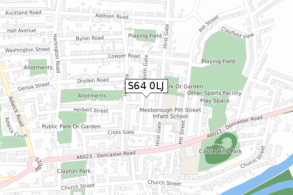 S64 0LJ map - large scale - OS Open Zoomstack (Ordnance Survey)