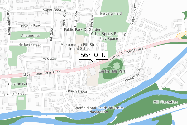 S64 0LU map - large scale - OS Open Zoomstack (Ordnance Survey)