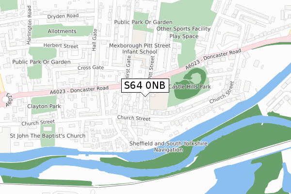 S64 0NB map - large scale - OS Open Zoomstack (Ordnance Survey)