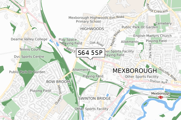S64 5SP map - small scale - OS Open Zoomstack (Ordnance Survey)