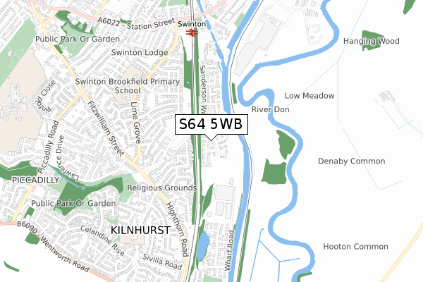 S64 5WB map - small scale - OS Open Zoomstack (Ordnance Survey)