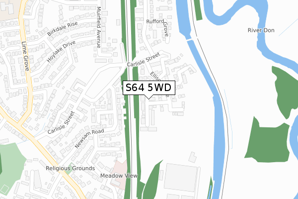 S64 5WD map - large scale - OS Open Zoomstack (Ordnance Survey)