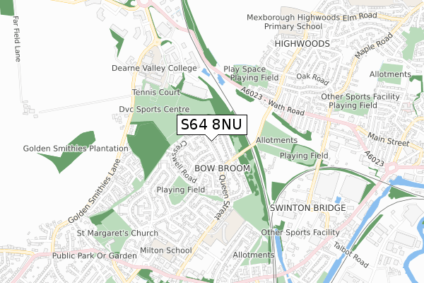 S64 8NU map - small scale - OS Open Zoomstack (Ordnance Survey) S64 8NU map - small scale - OS Open Zoomstack (Ordnance Survey)