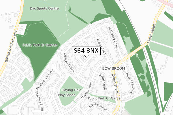 S64 8NX map - large scale - OS Open Zoomstack (Ordnance Survey)