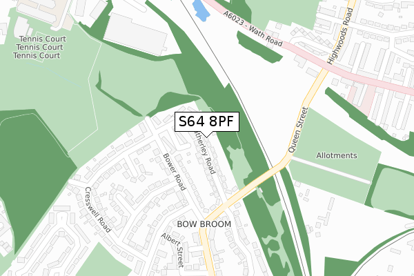 S64 8PF map - large scale - OS Open Zoomstack (Ordnance Survey)