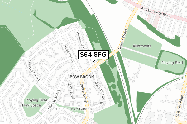 S64 8PG map - large scale - OS Open Zoomstack (Ordnance Survey)