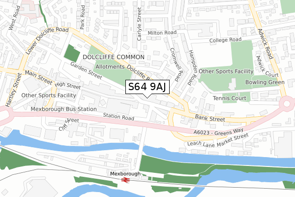 S64 9AJ map - large scale - OS Open Zoomstack (Ordnance Survey)