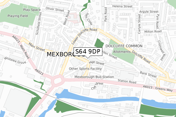 S64 9DP map - large scale - OS Open Zoomstack (Ordnance Survey)