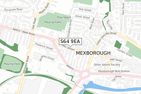 S64 9EA map - large scale - OS Open Zoomstack (Ordnance Survey)