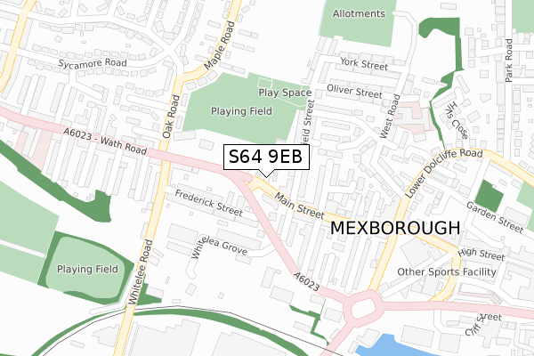 S64 9EB map - large scale - OS Open Zoomstack (Ordnance Survey)
